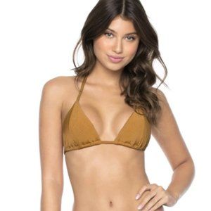 NWT PQ PILYQ SIZE S M L D CUP GOLD TRI TOP